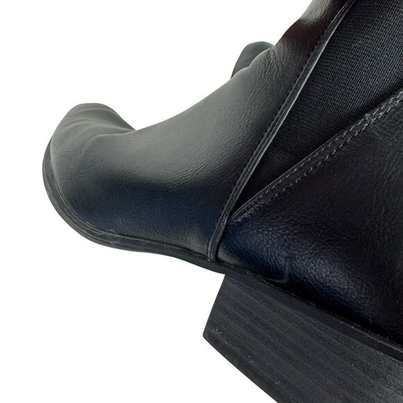 Esprit Black Tiffany Heeled Leather 90s Y2K Ankle Booties Women's Size 10 - Picture 10 of 13